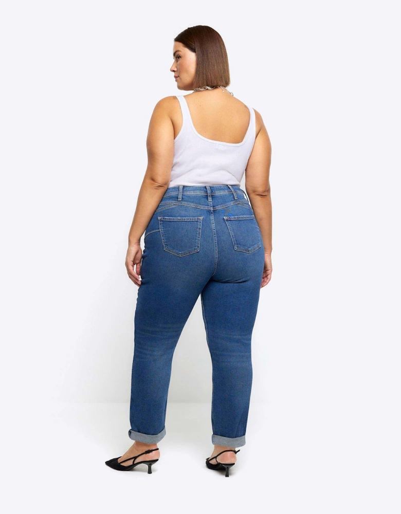 Plus Mom Jean - Medium Denim