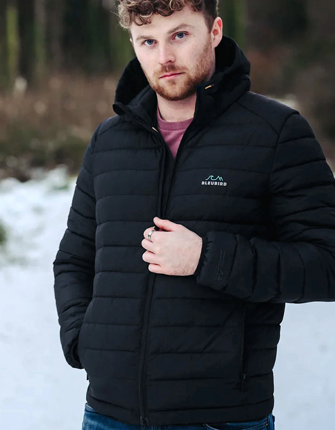 Bleubird Men's Bleubird Mens Tabor Water Resistant Packable Padded Coat - Black
