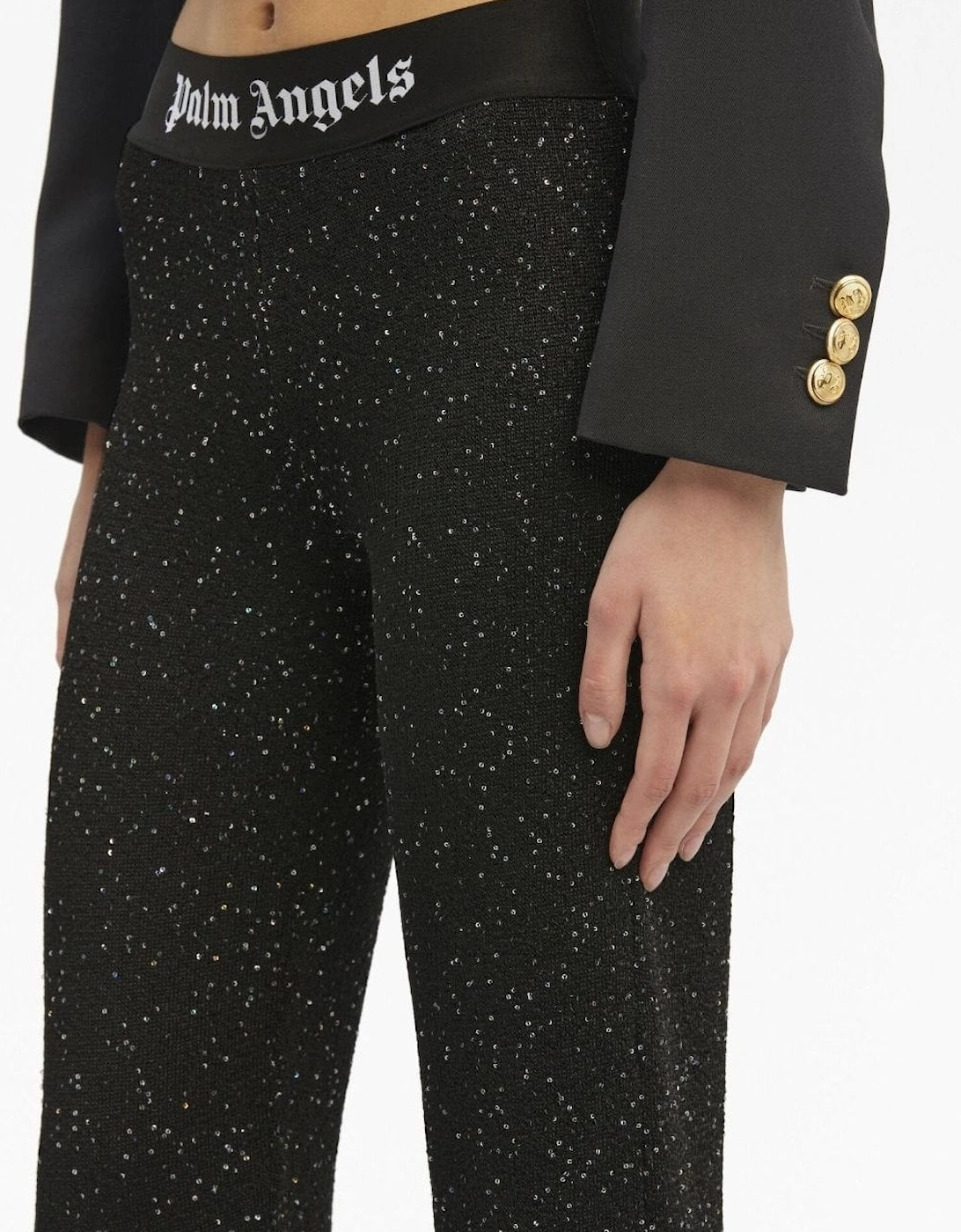 Womens Soiree Knit Logo Pant Black