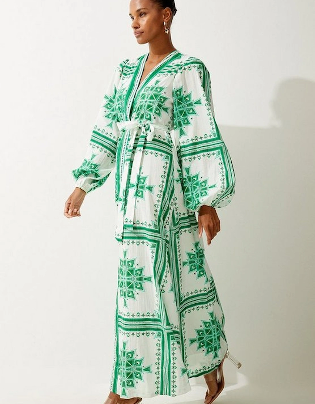 Printed Cotton Voile Maxi Beach Dress