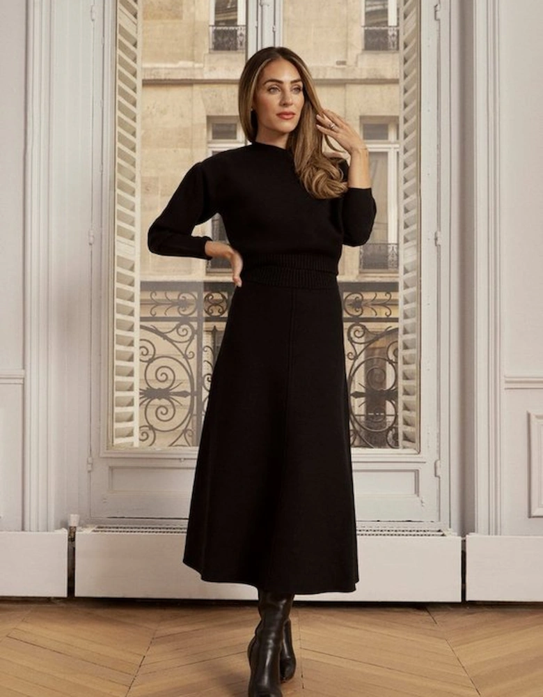 Lydia Millen Viscose Blend Milano Knit Midi Skirt Co-ord