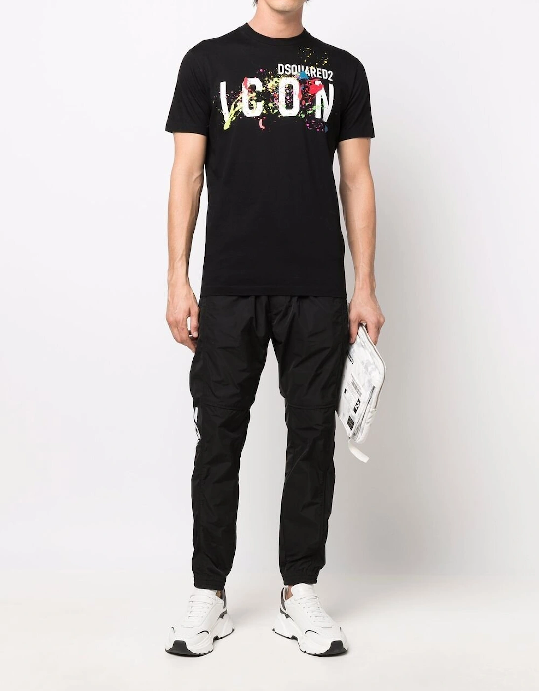 Icon Paint Splattered T-shirt Black