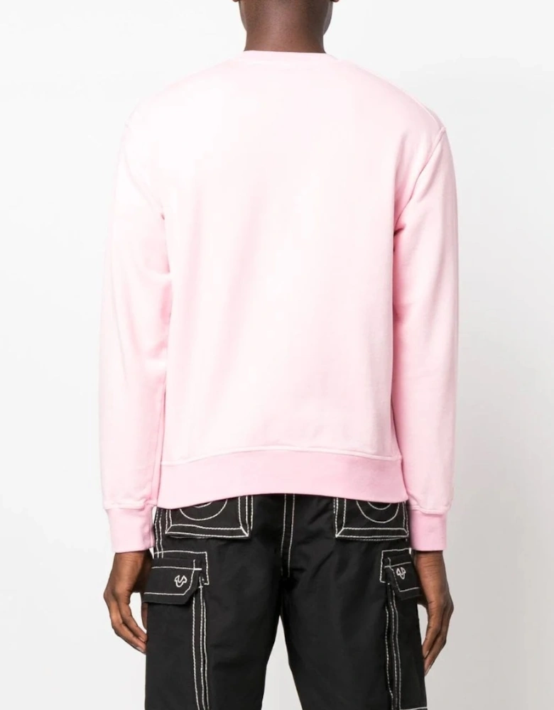 Logo-Print Cotton Sweatshirt Pink