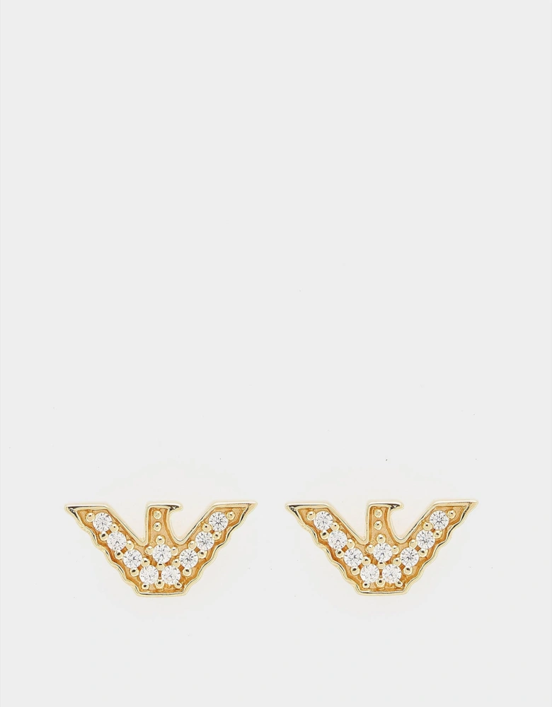 Womens Logo Diamante Earrings