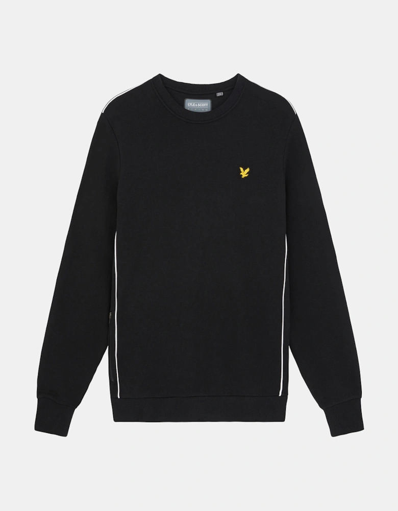 Sports Crew Neck Jumper with Contrast Piping