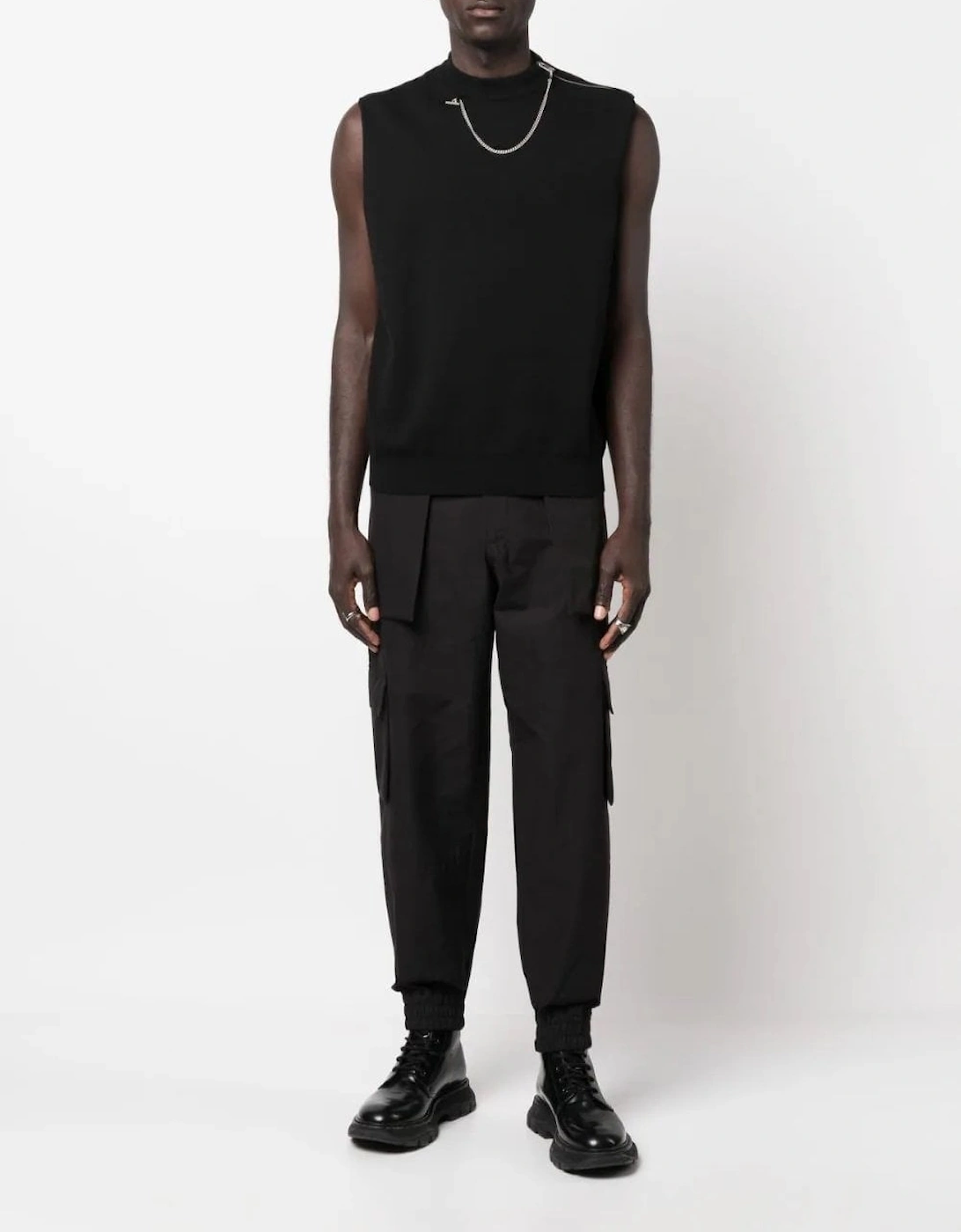 Cotton Cargo Trousers Black