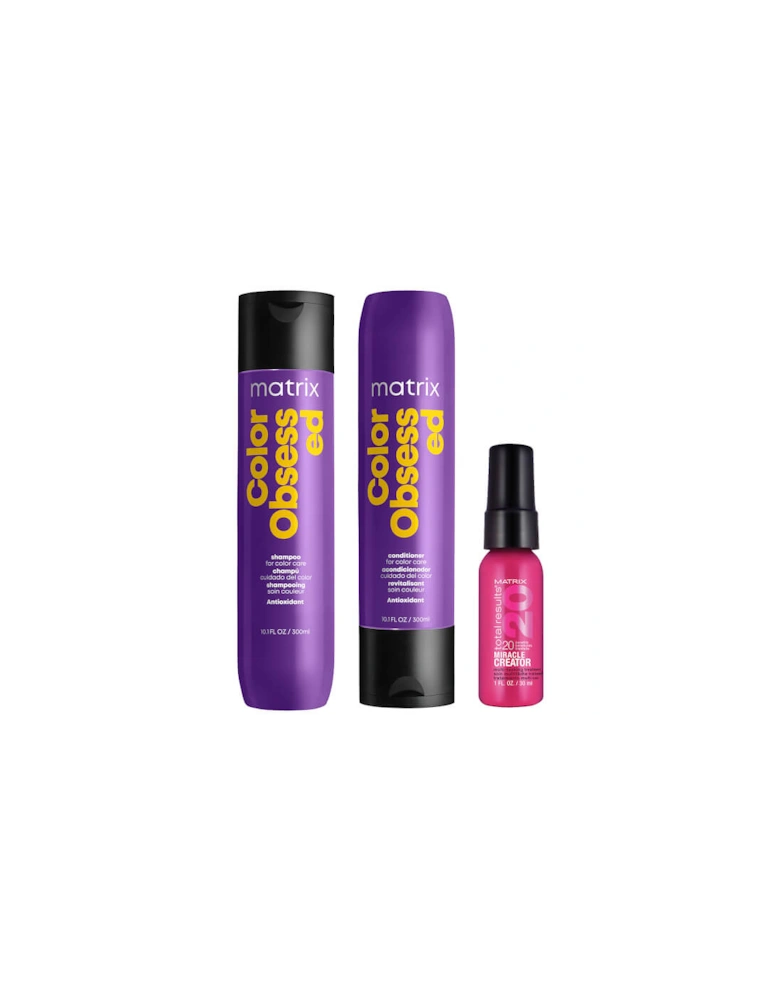 Color Obsessed Shampoo 300ml, Conditioner 300ml + Mini Miracle Creator 30ml Bundle For Coloured Hair (Worth £27.30)