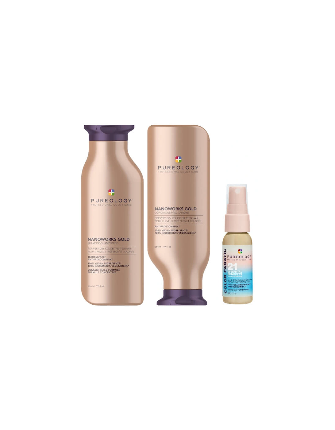 Nanoworks Gold Shampoo 266ml, Conditioner 266ml and Color Fanatic Mini 30ml For Dry, Coloured Hair (Worth £64.08), 2 of 1