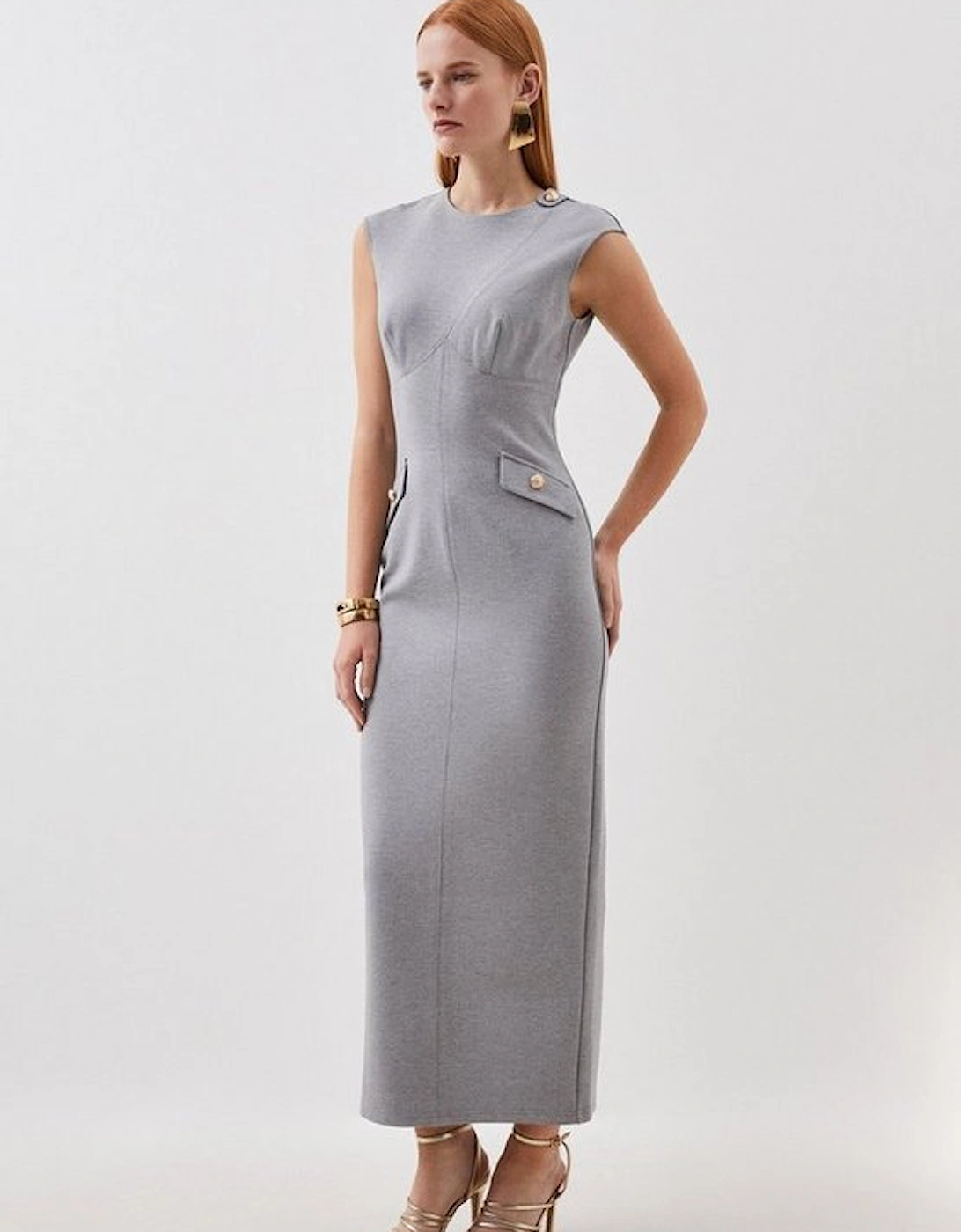 Ponte Structured Pencil Midi Dress, 5 of 4