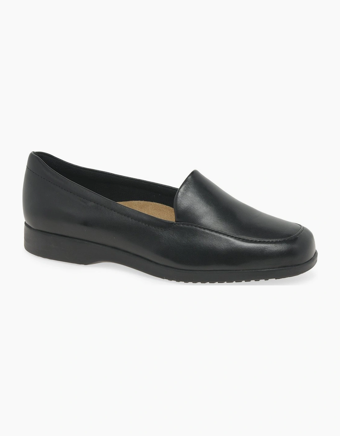 Clarks Women's Georgia Womens Wide Fit Loafers - Black - Size: 7