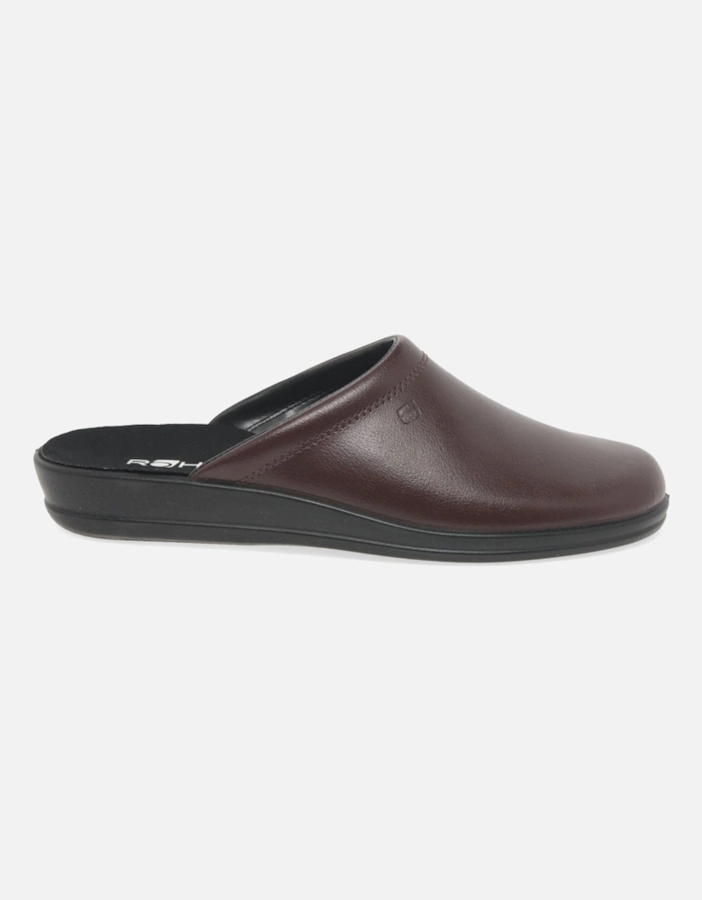 Mule Leather Slip On Mens Slippers