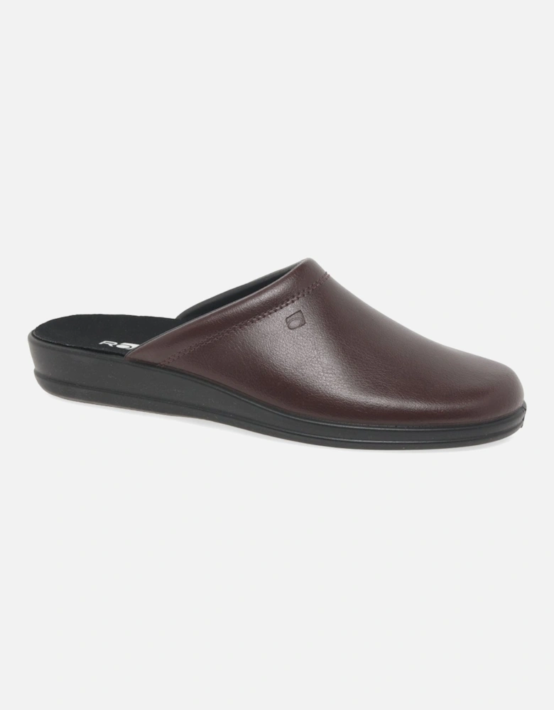 Mule Leather Slip On Mens Slippers