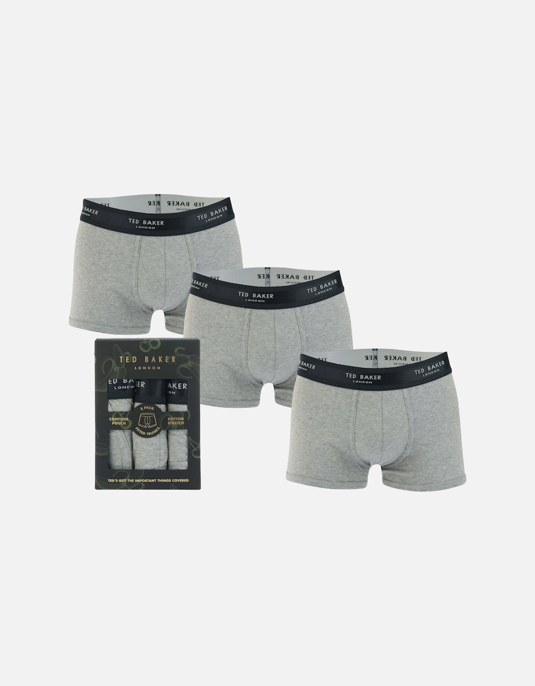 Mens 3-Pack Cotton Boxers - Mens Three Pack Cotton Fashion Trunk, 4 of 3