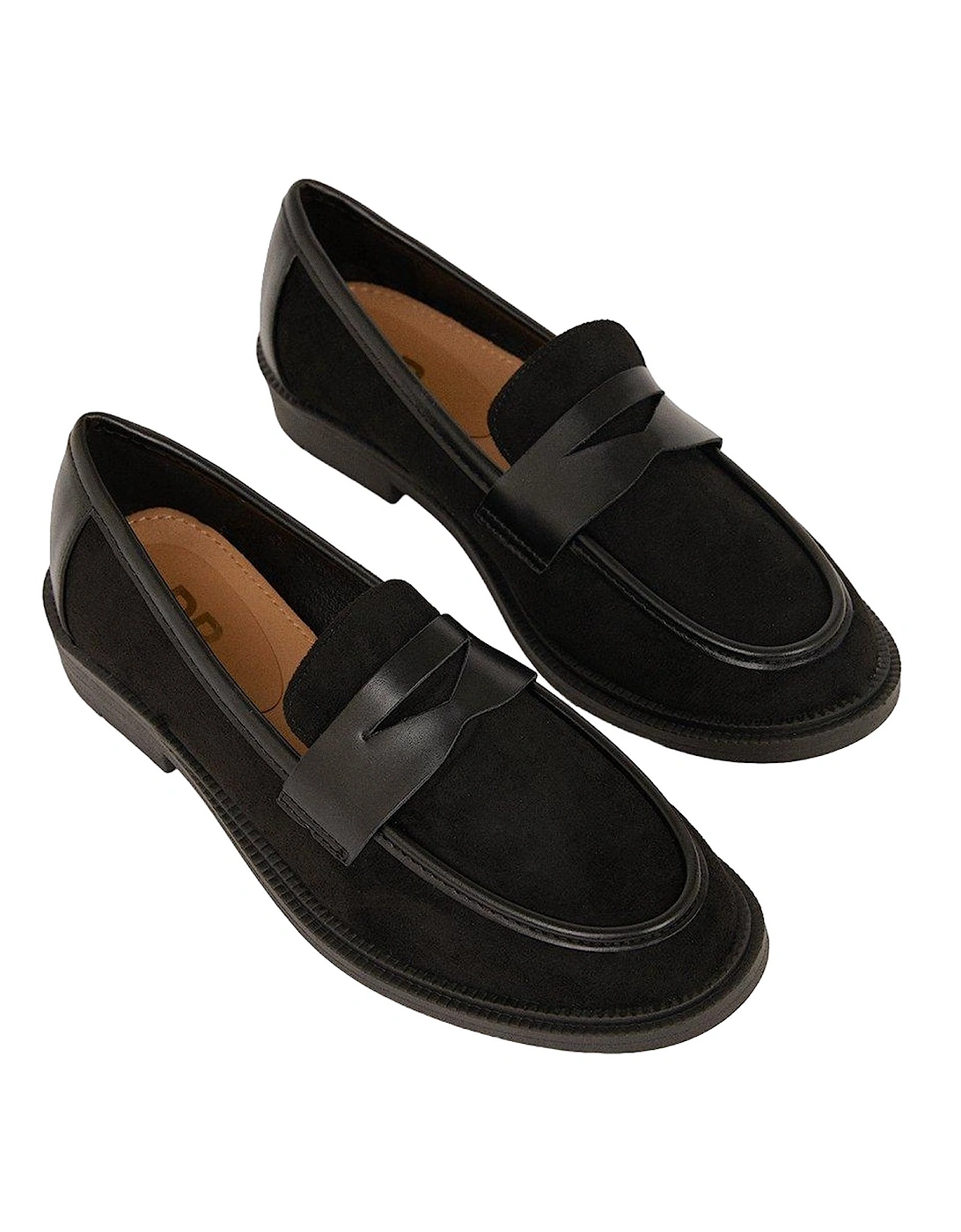 Womens/Ladies Luna Structured Penny Loafers, 4 of 3