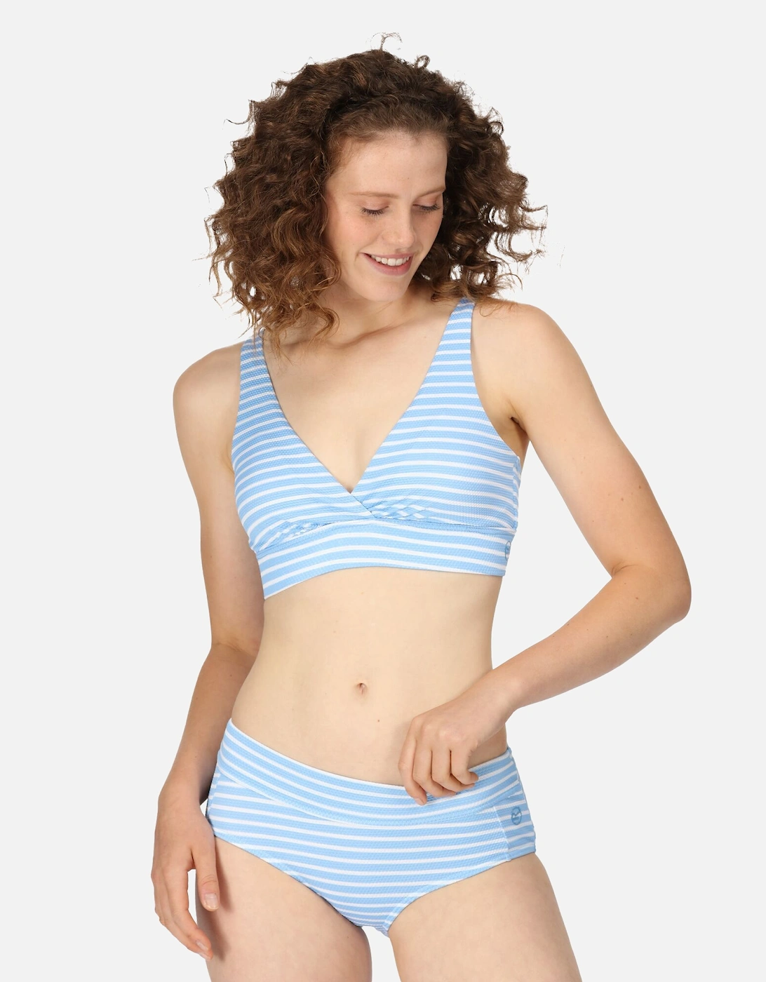 Womens/Ladies Paloma Stripe Textured Bikini Top
