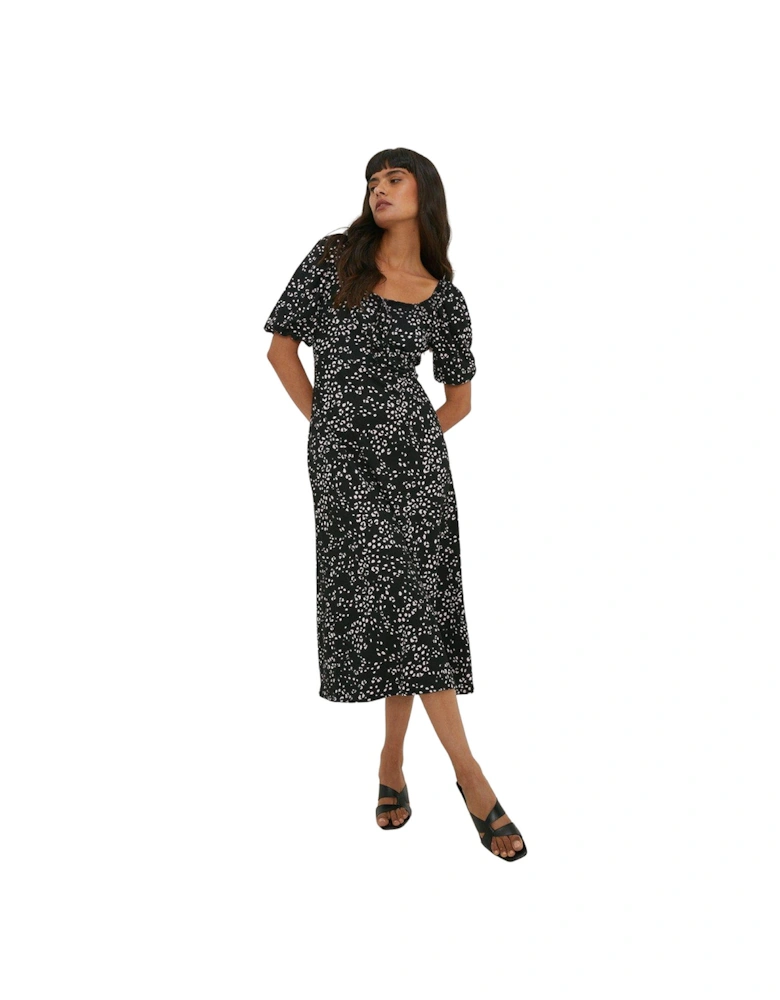 Womens/Ladies Abstract Front Tie Midi Dress