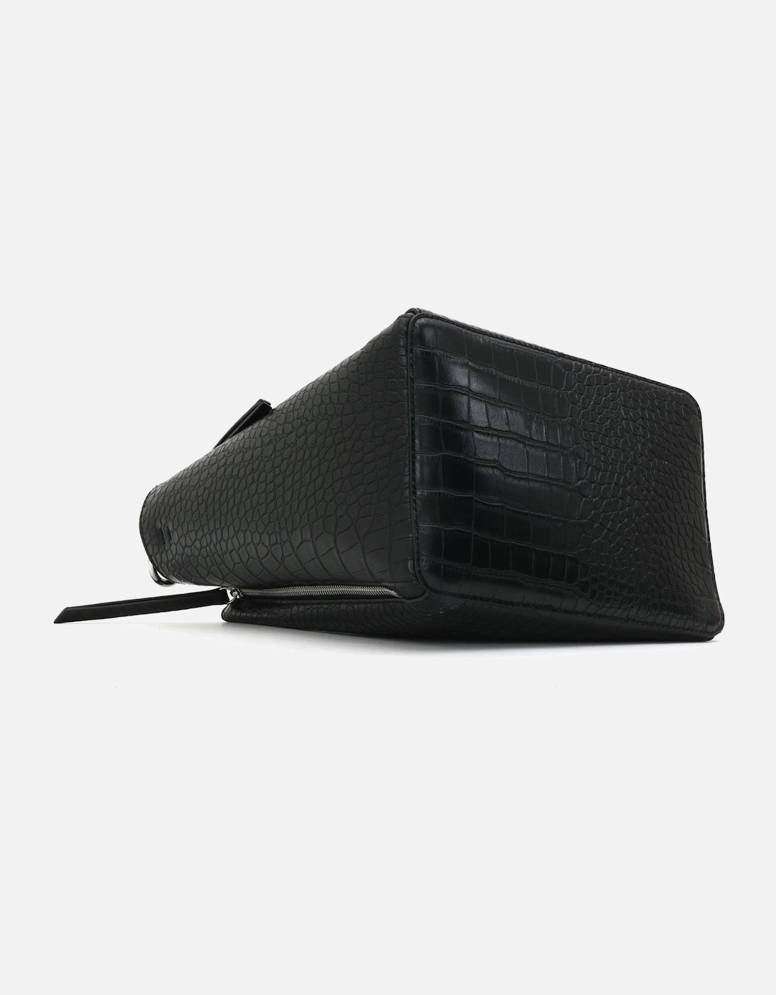 Zip Moc Croc Black Shoulder Bag