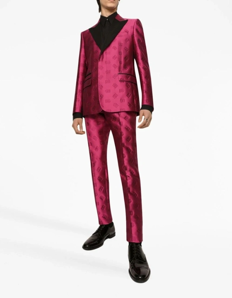 Satin Lapel Evening Jacket Fushia