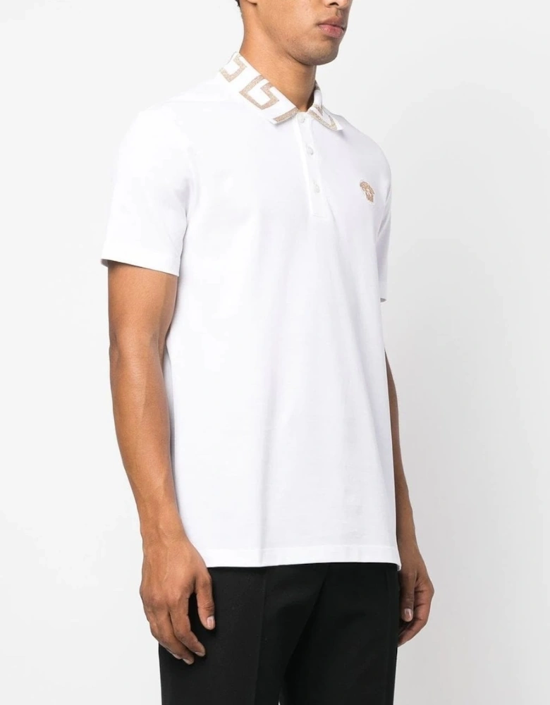 Greca Collar Piquet Polo White