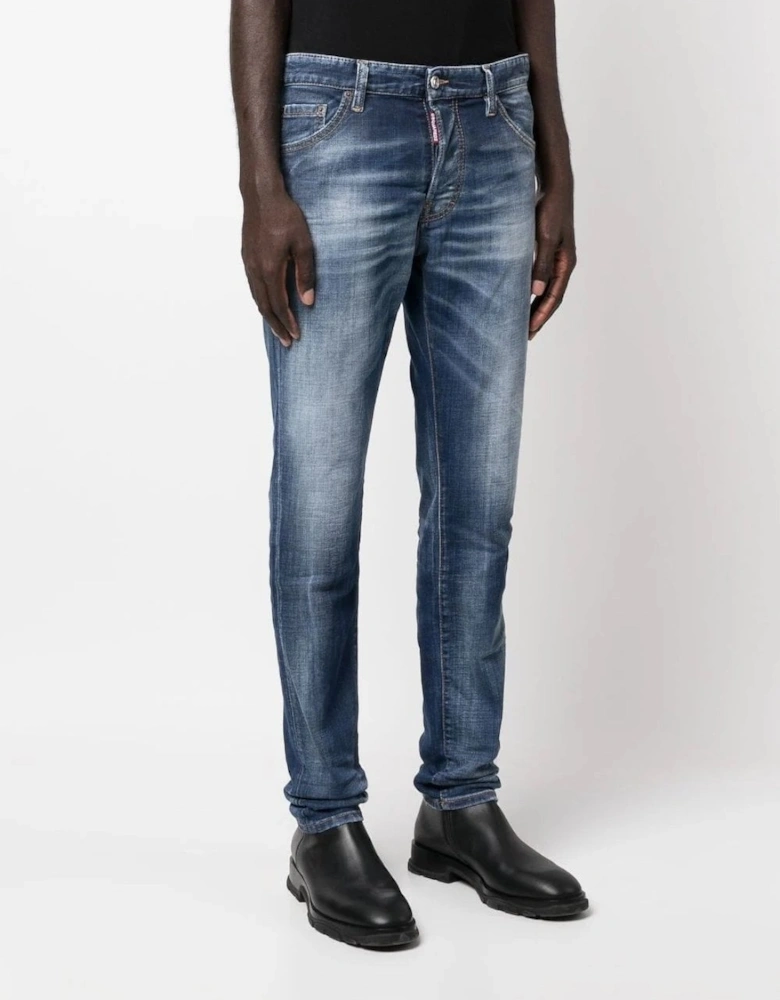 Distressed-Effect Slim-Leg Jeans