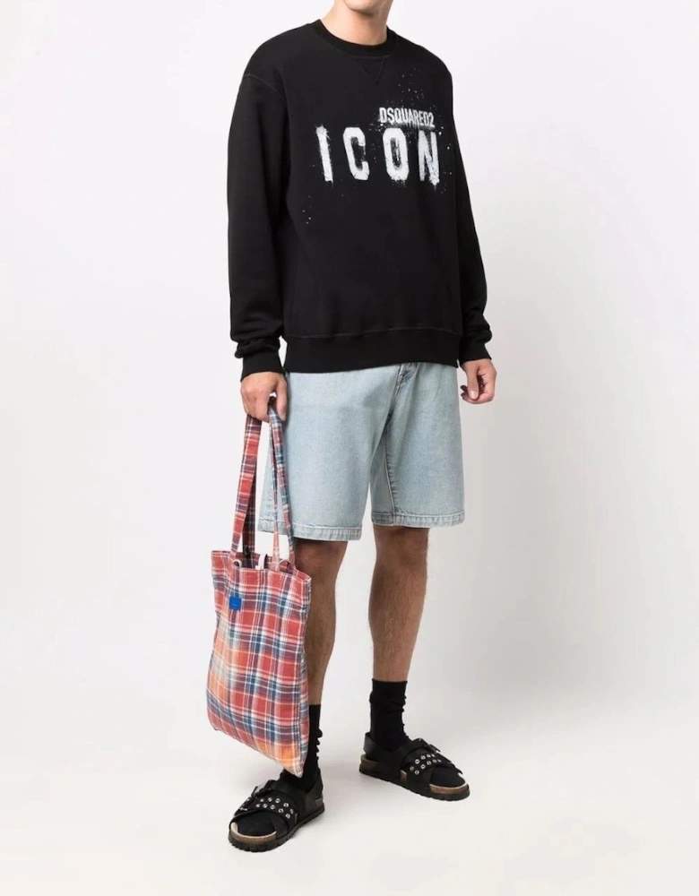 Icon Spray Sweatshirt Black