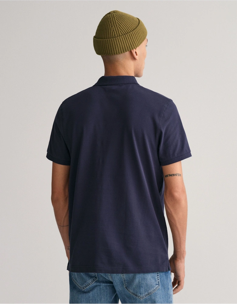 Navy Tonal Shield Polo Shirt