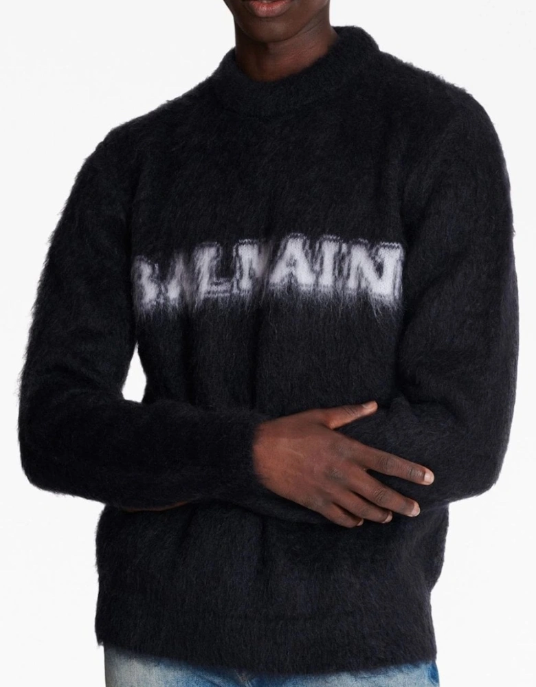 Retro Brushed Mohair Sweater Black