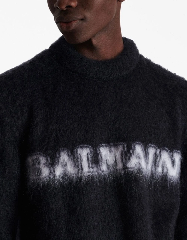 Retro Brushed Mohair Sweater Black