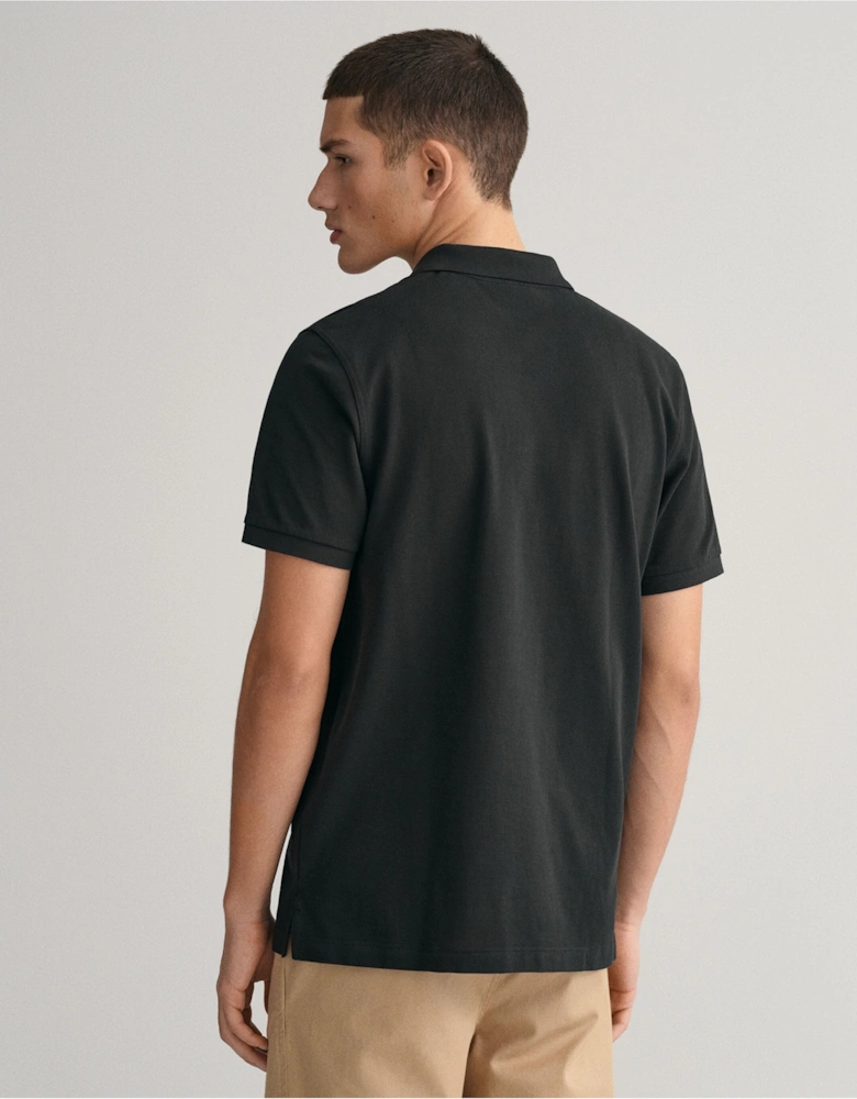 Black Tonal Shield Polo Shirt
