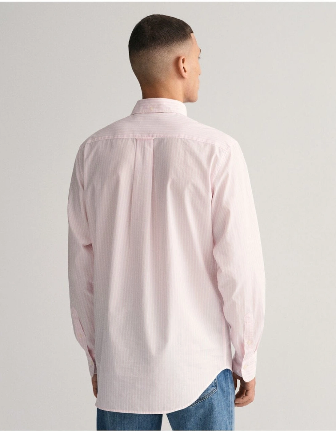 Regular Fit Striped Poplin Light Pink Shirt