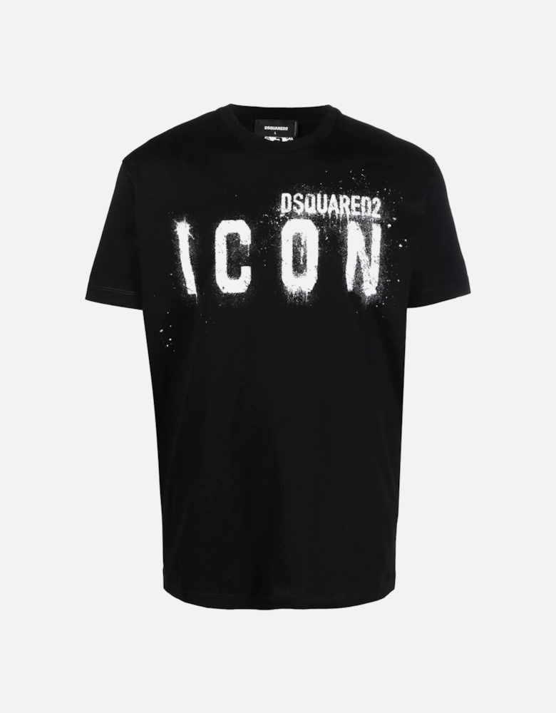 Icon Spray Logo-print T-shirt in Black