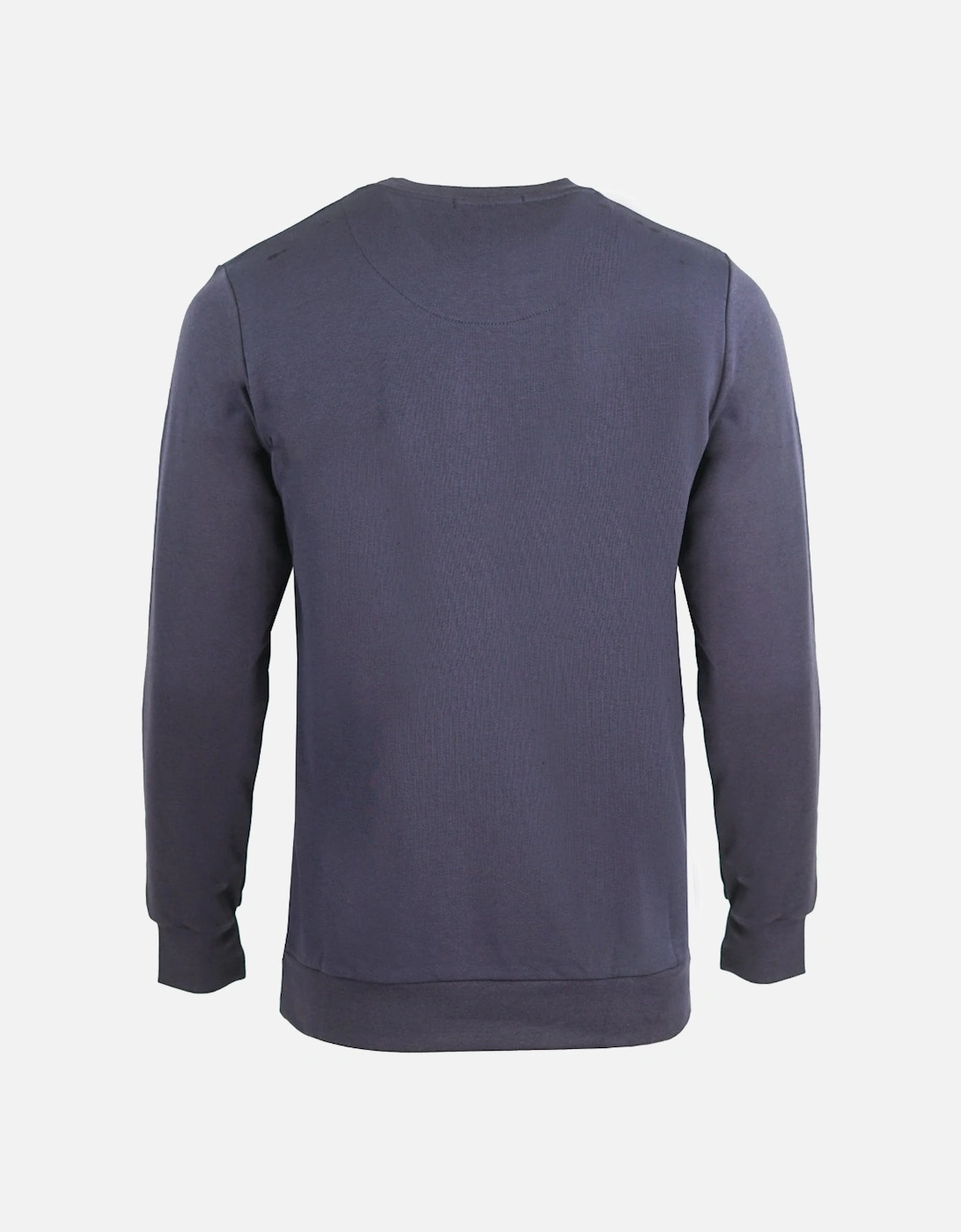 Large Crest Crew Neck Navy Sweatshirt