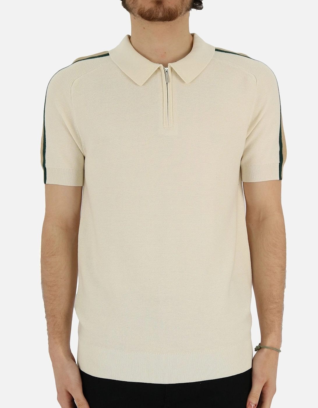Harlow Zip Tipped Arm Cream Polo, 5 of 4