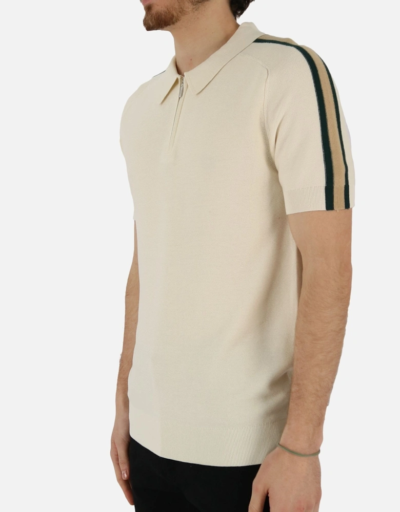 Harlow Zip Tipped Arm Cream Polo