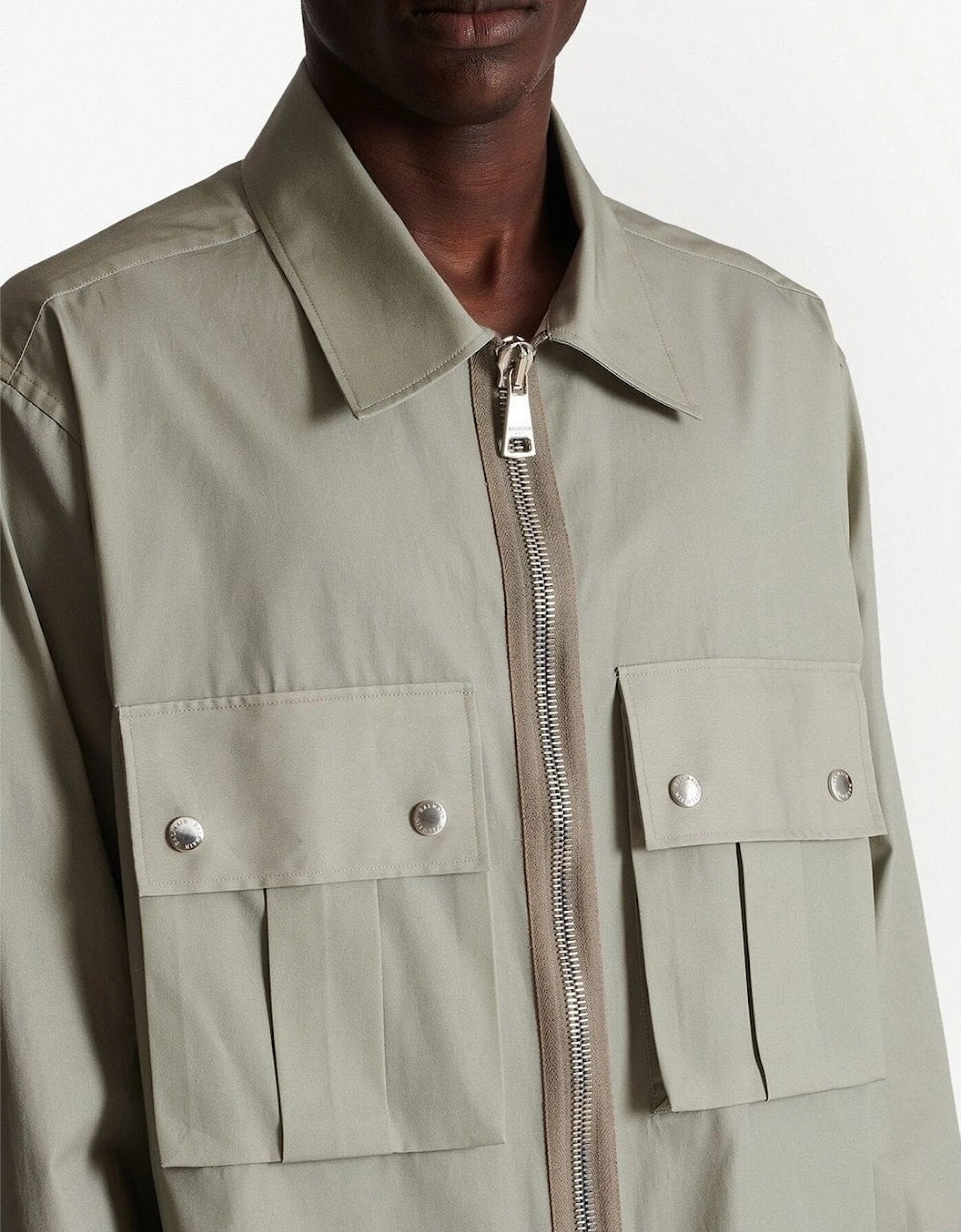 Desert Zipped Overshirt Sage Green