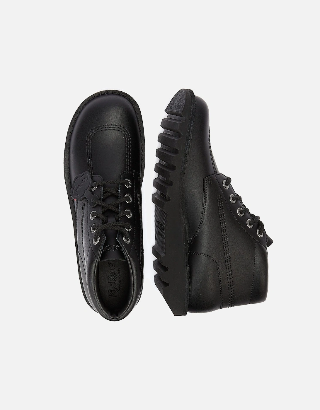 Kick Hi Mens Black Leather Ankle Boots