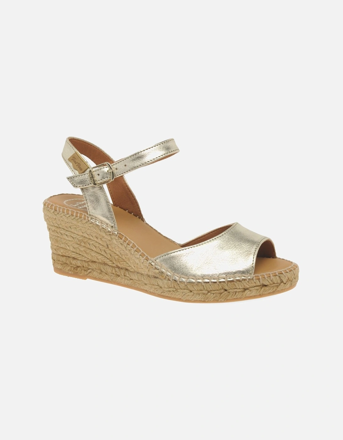 Toni Pons Women's Sia-P Womens Wedge Heel Espadrille Sandals - Gold - Size: 9