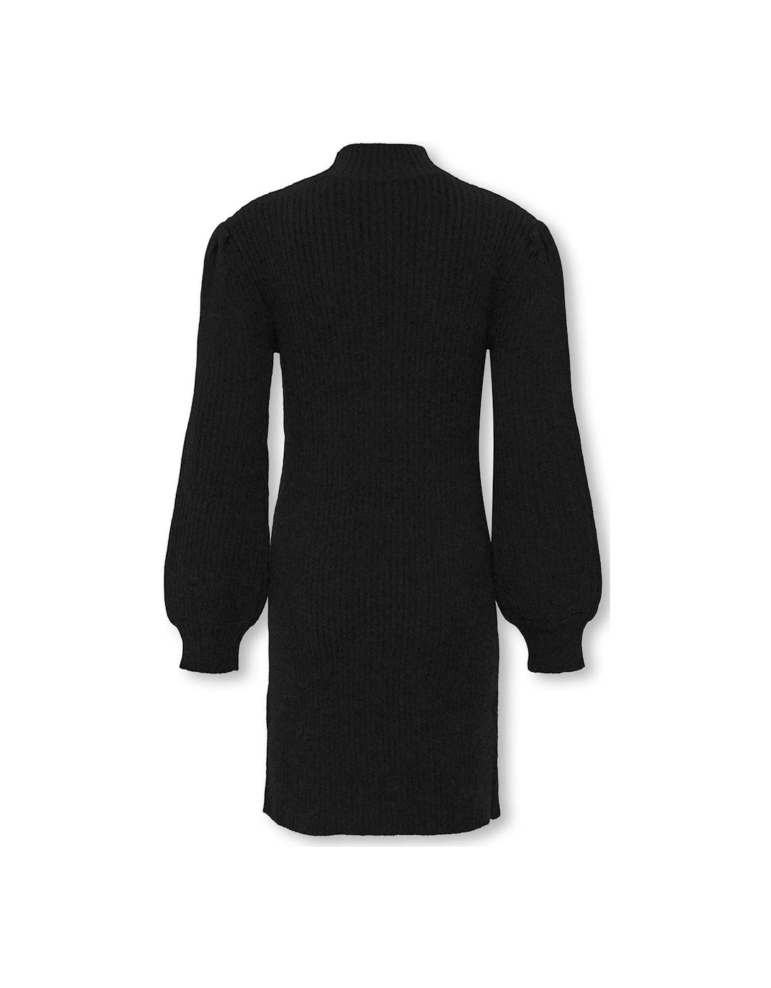 Girls Knitted Dress - Black