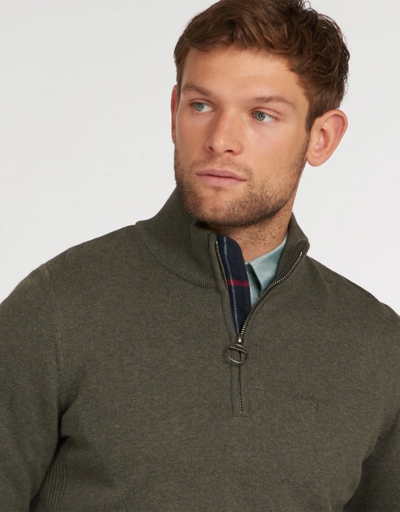 Cotton Mens Half Zip Jumper