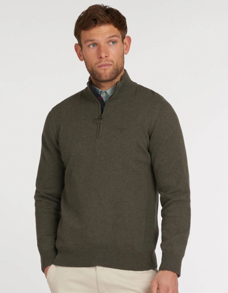 Cotton Mens Half Zip Jumper