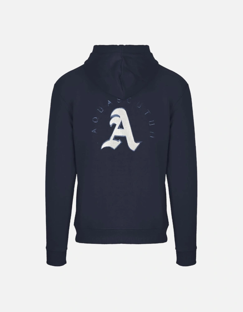 Monotone Aldis Emblem Logo Navy Blue Hoodie