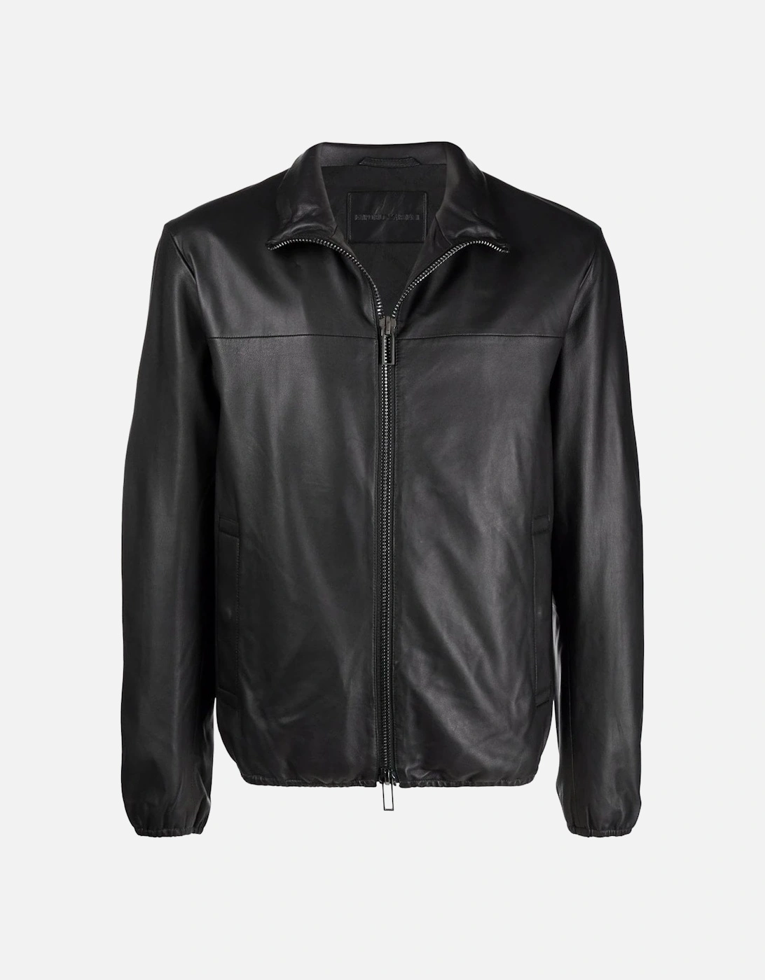 Leather Zip Jacket Black, 6 of 5