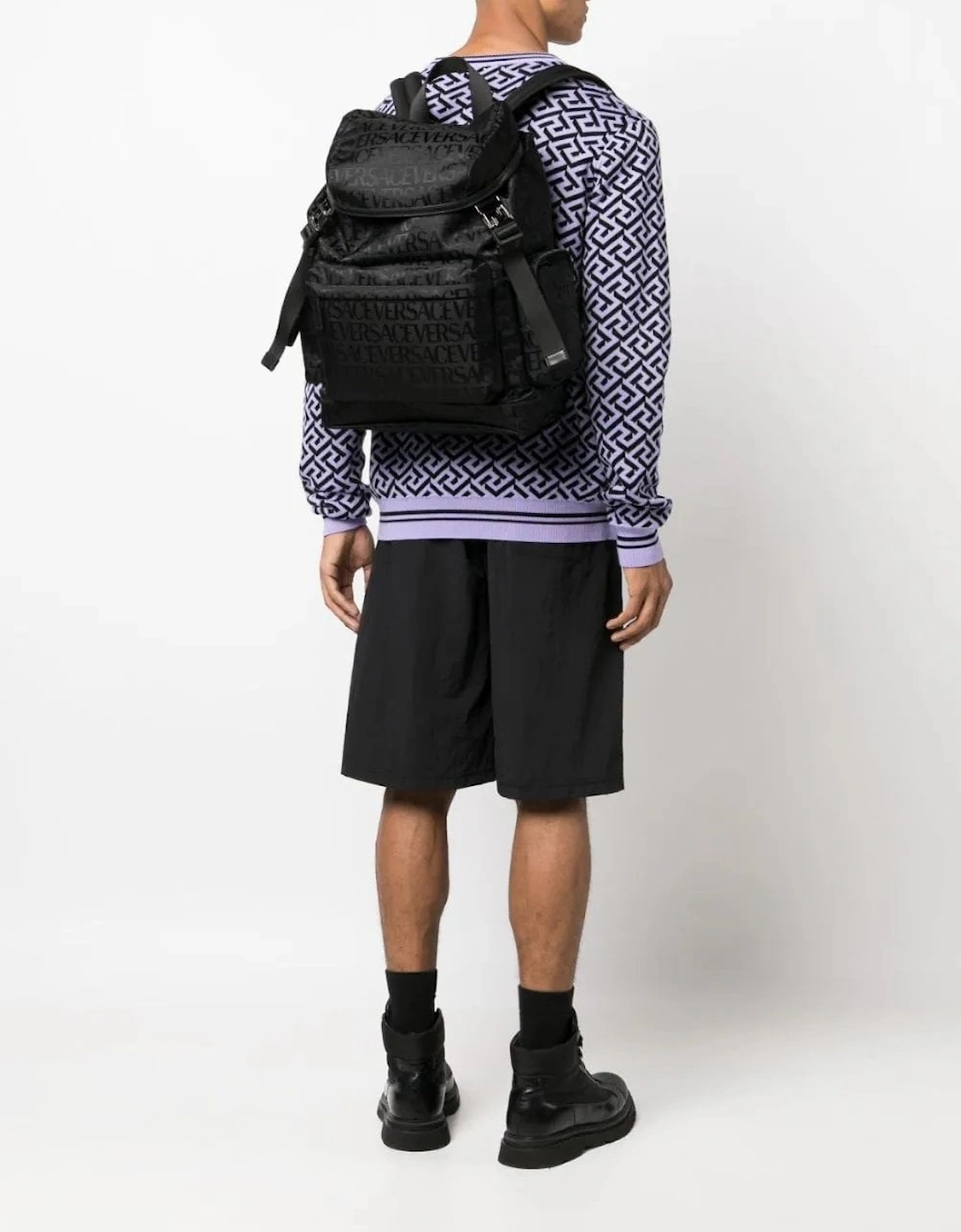 Nylon Fabric Backpack Black