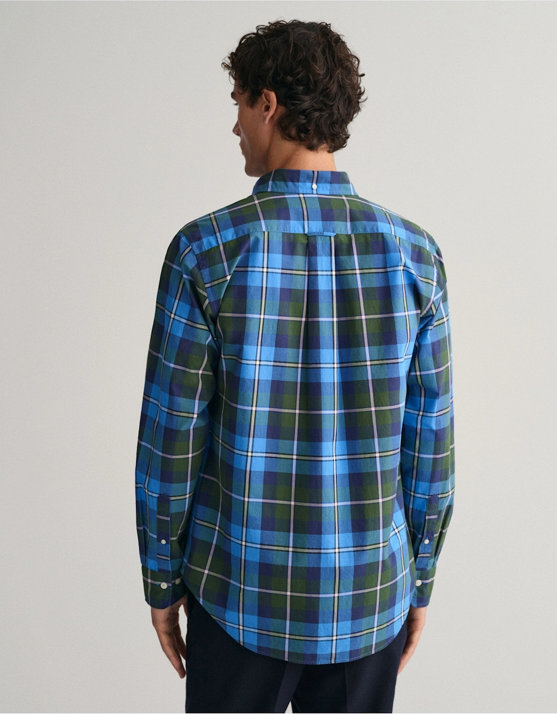 Regular Fit Large Checked Poplin Green Shirt