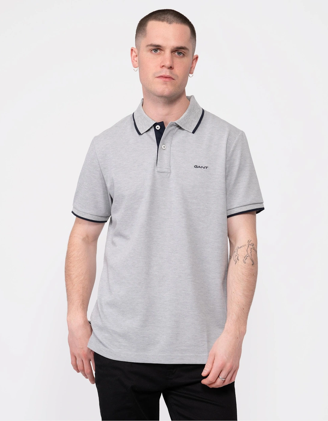 Mens Tipped Short Sleeve Pique Polo, 5 of 4