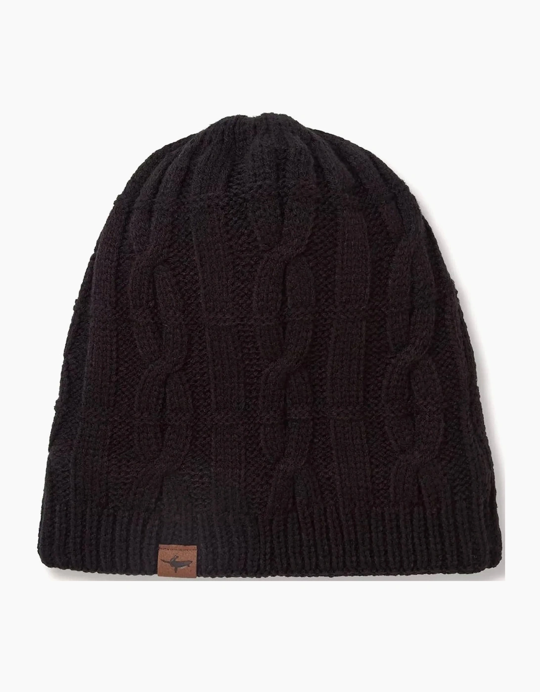 Women's Sealskinz Blakeney Waterproof Cold Weather Cable Knit Beanie - Black - Size: 2XL
