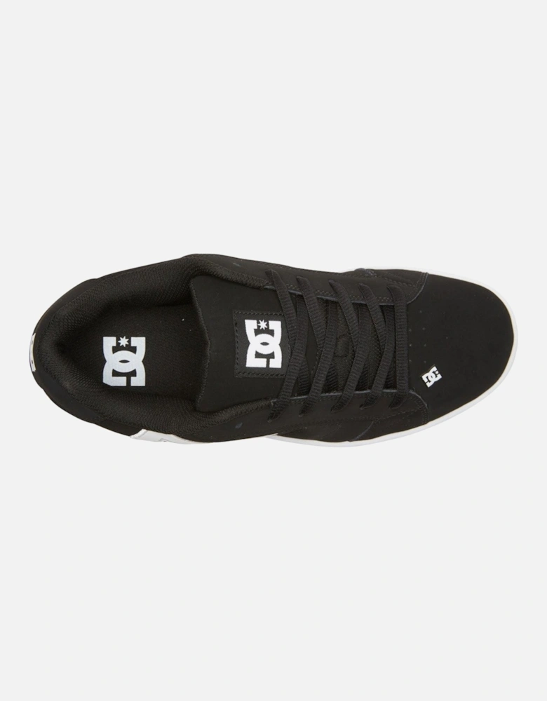 Mens Net Leather Low Trainers - Black/Black/White