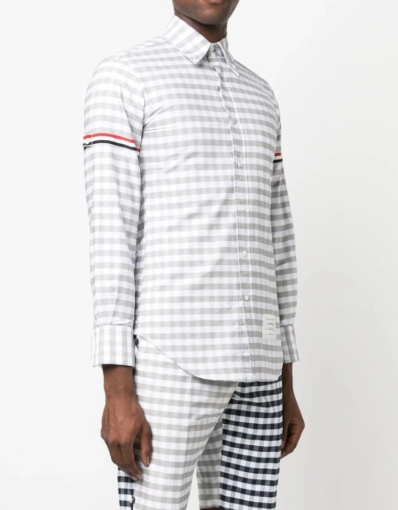 Gingham Check Oxford Shirt Grey