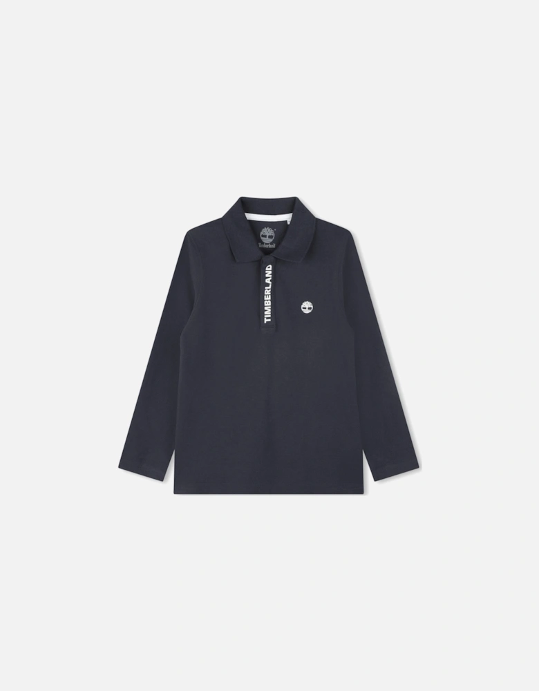 Navy Logo Polo Top