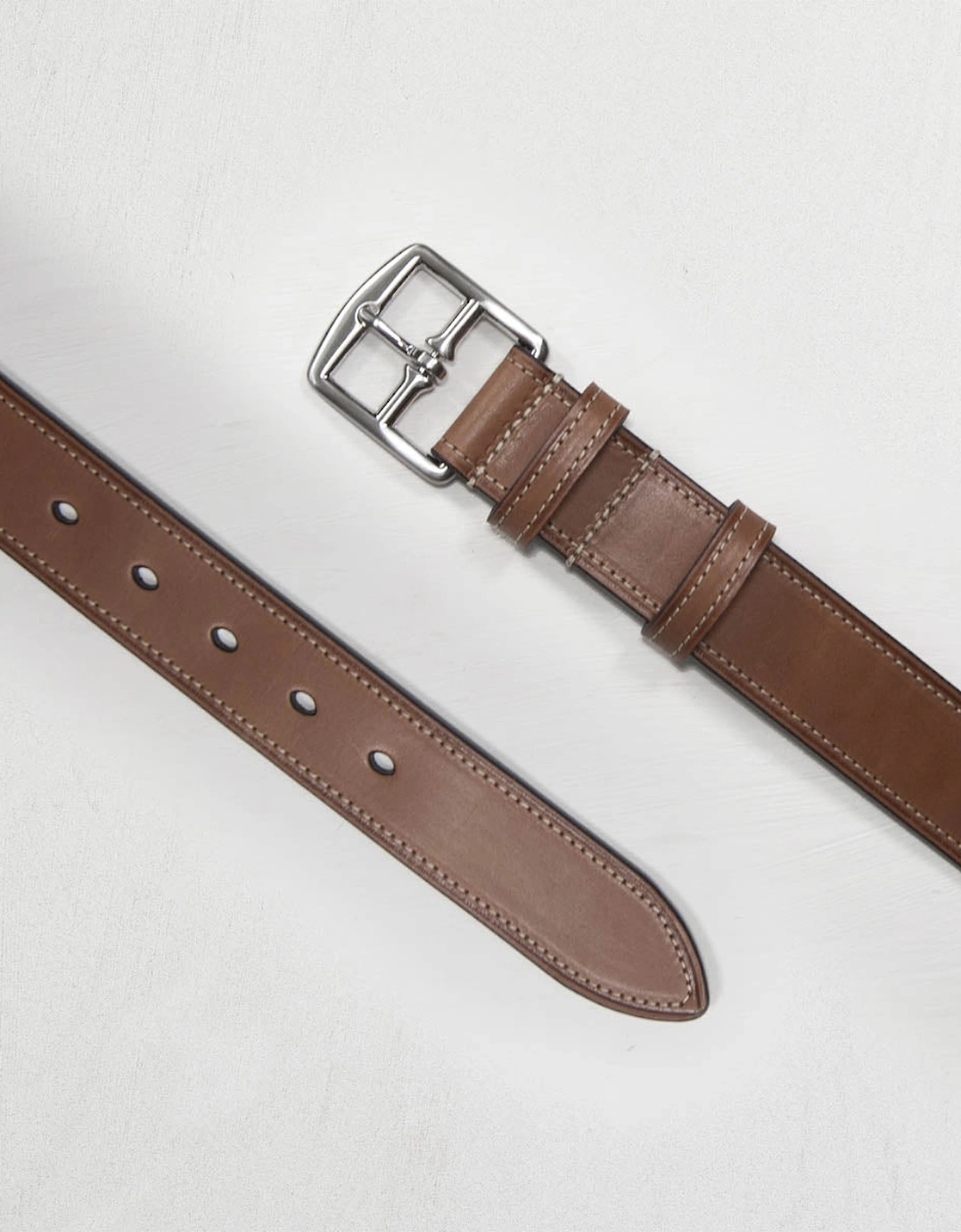 Andersons Classic Leather Bridle Stitched Belt - Tan 3.5cm